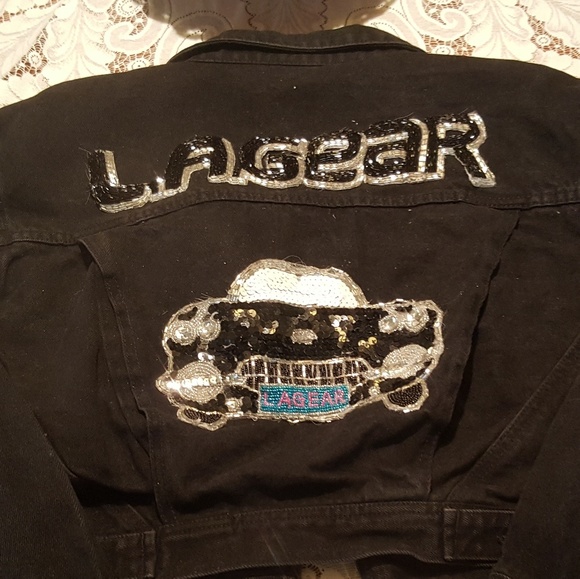 90's cropped denim jacket rare L.A. Gear - Picture 3 of 5